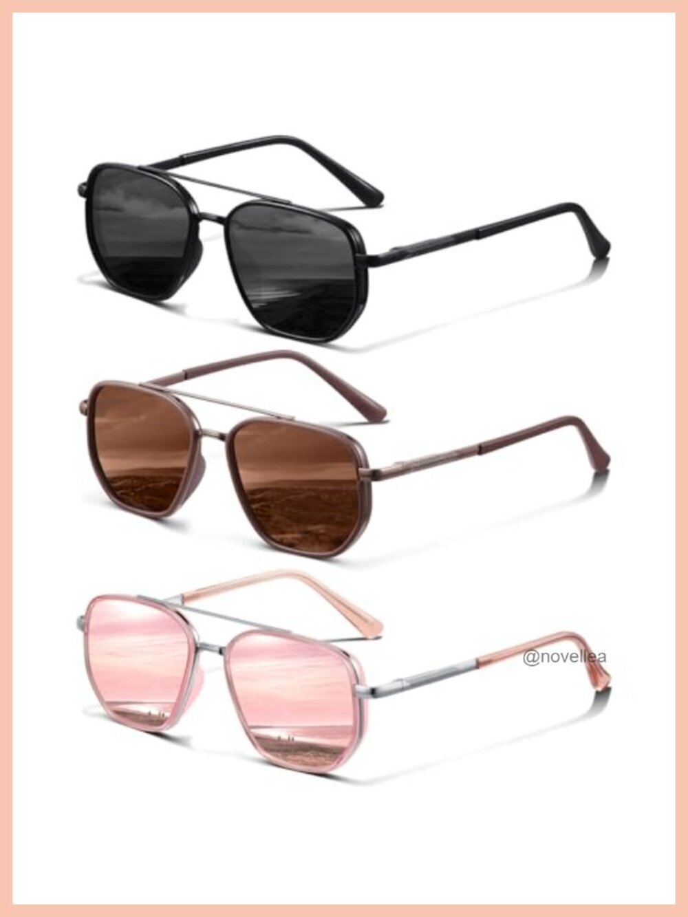 Vintage Unisex Polarized Aviator Sunglasses UV Protection Metal Frame